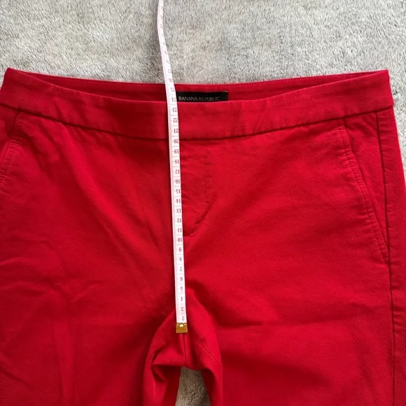 Banana Republic Red Flare Trousers Pants - Cotton Mix - Size 8 - Picture 9 of 13